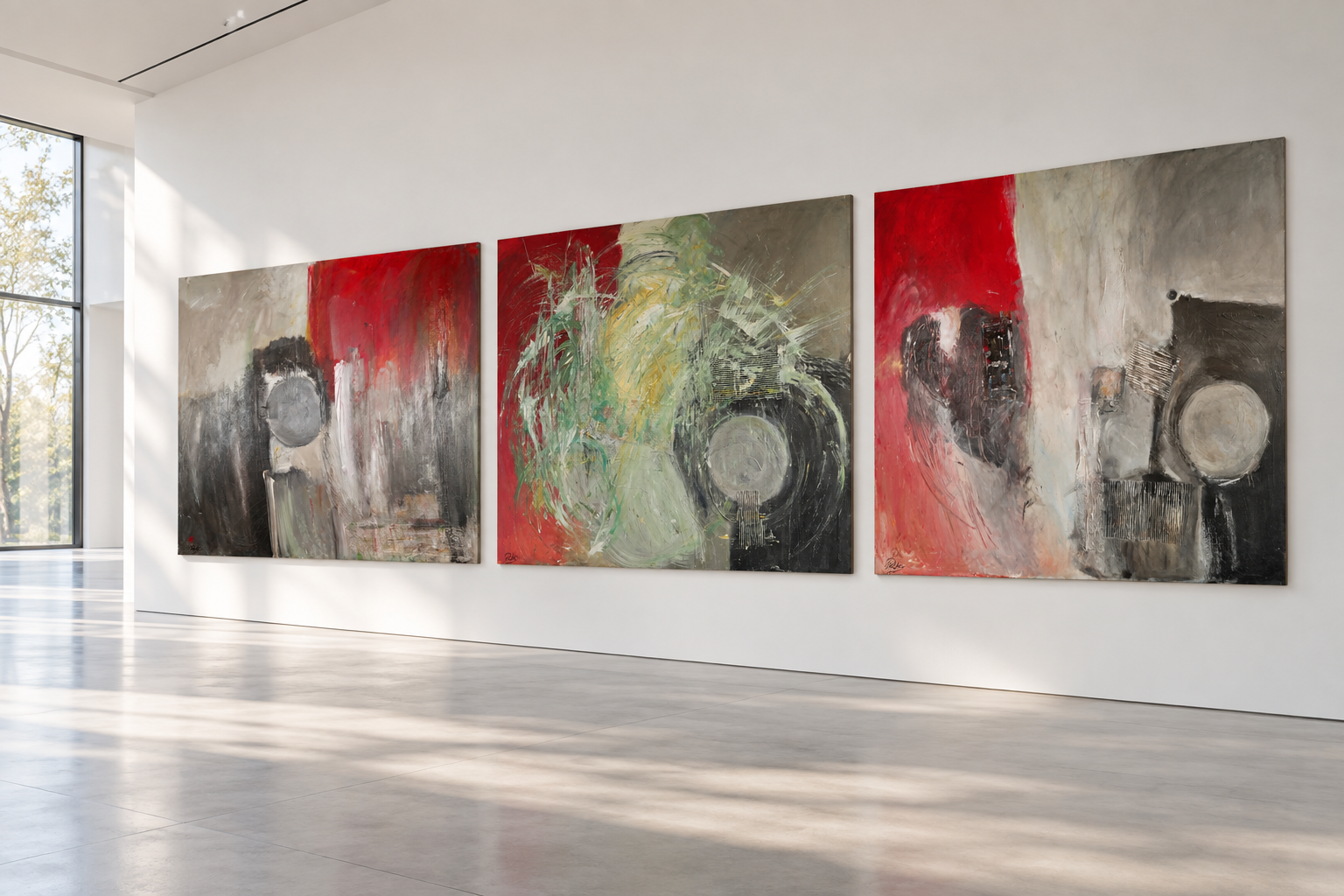 Raumansicht des Triptychons Resonanz des Universums